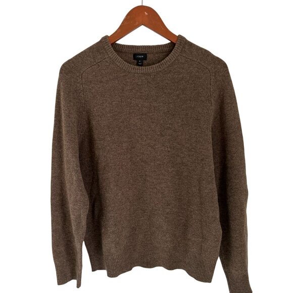 J.Crew Lambs Wool Knit Crewneck Sweater in Medium Brown Size Med - Picture 1 of 8